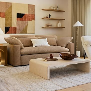 Harmony Modular 92" Bench Cushion Sofa, Standard Depth, Distressed Velvet, Dune - Image 2