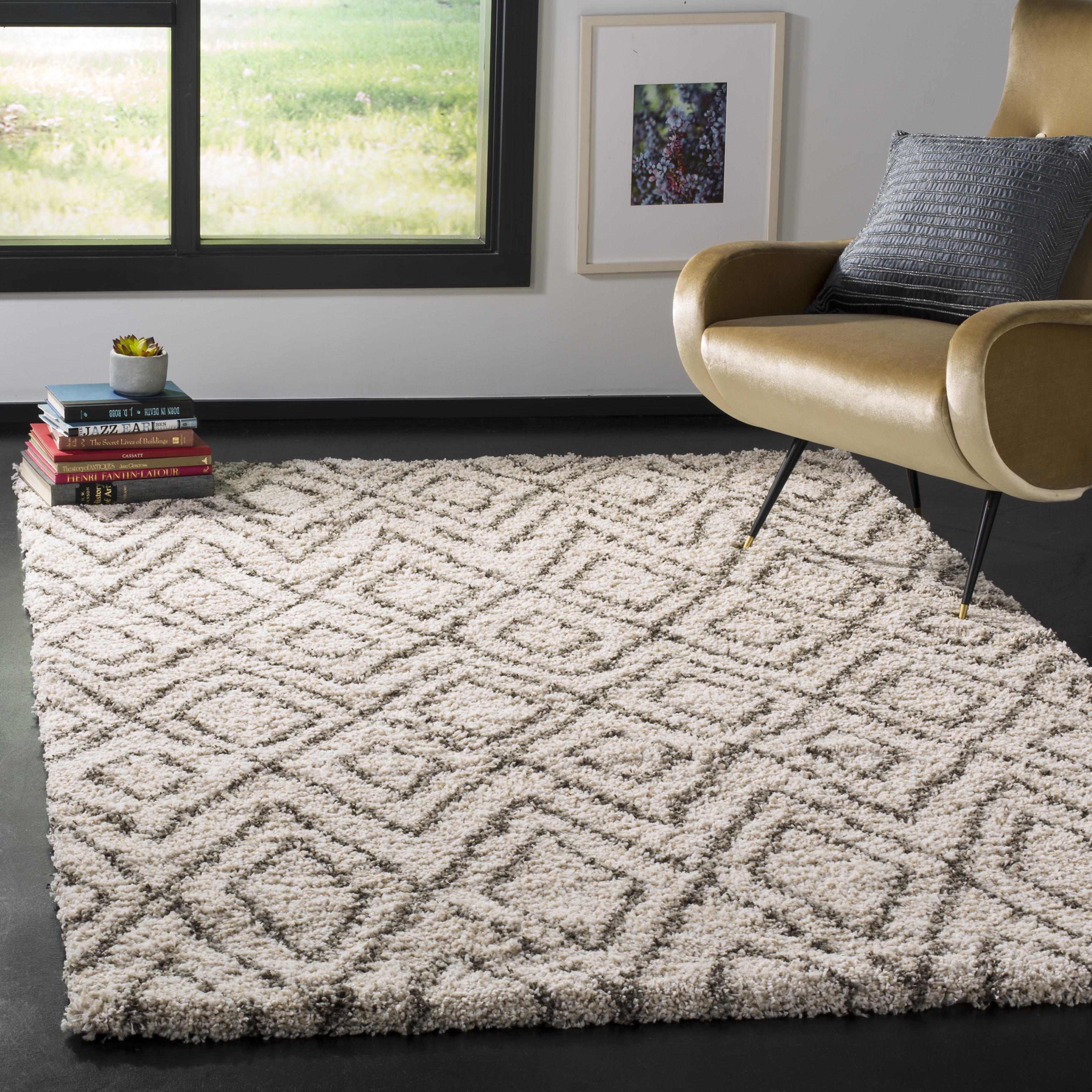 Arlo Home Woven Area Rug, SGH332A, Ivory/Grey,  2' X 3' - Image 1
