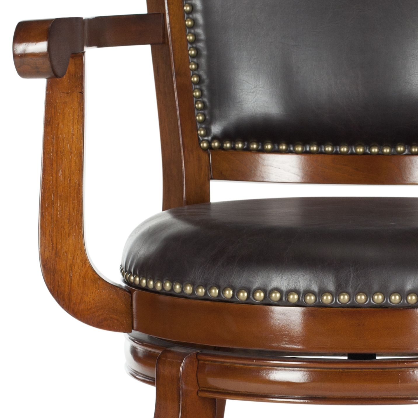 Gitano Swivel Bar Stool - Walnut/Brown - Safavieh - Image 3