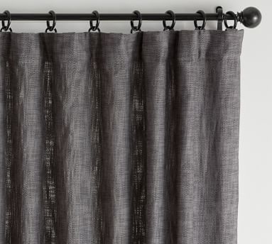 Seaton Textured Cotton Blackout Curtain, 50 x 108", Charcoal - Image 1