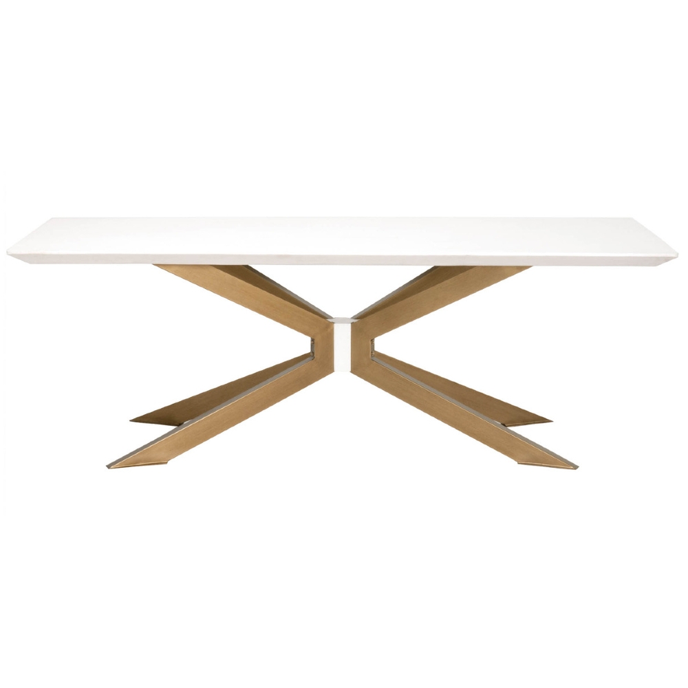 Scarlett Industrial Loft White Concrete Rectangle Dining Table - Image 0