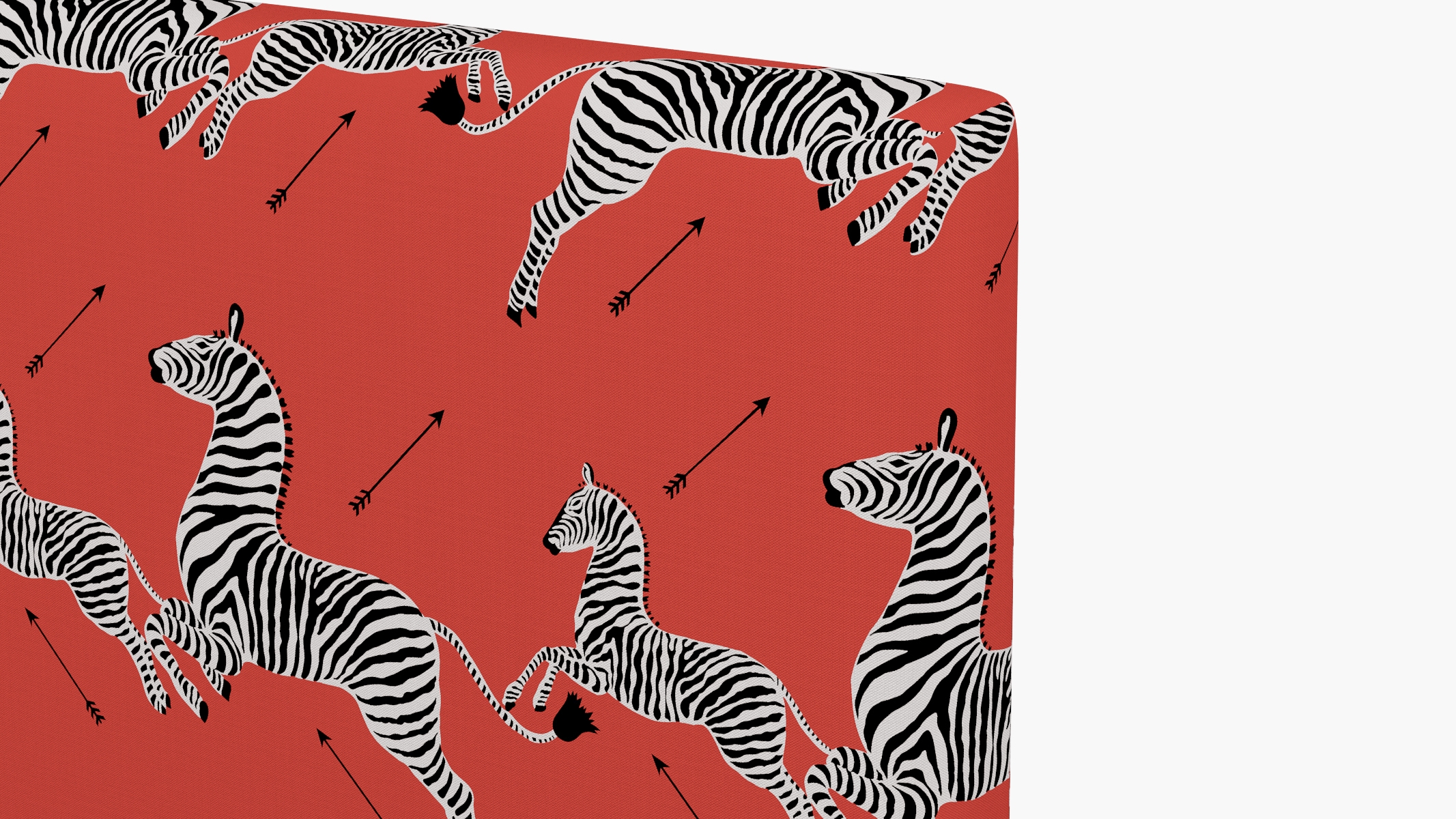 Square Back Headboard, Coral Zebra, Twin - Image 2