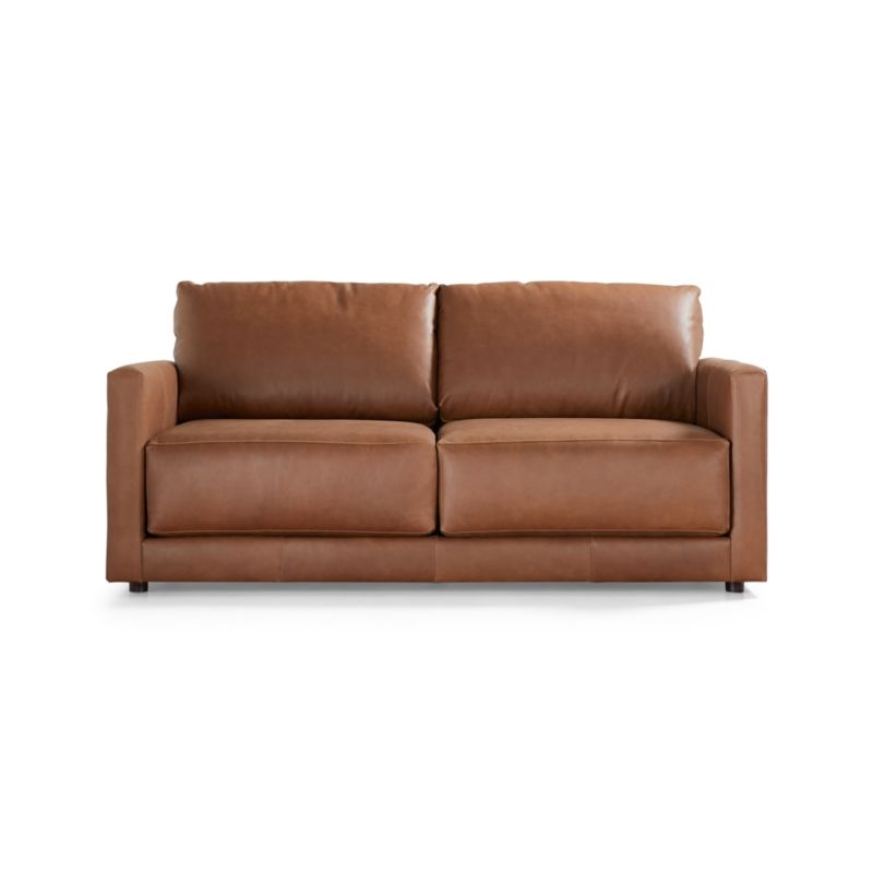 Gather Deep Leather Apartment Sofa - Image 1