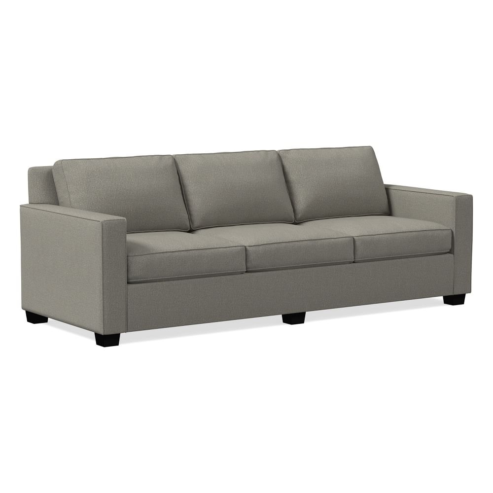 Henry 96" Sofa, Poly, Performance Basketweave, Silver, Chocolate - Image 0