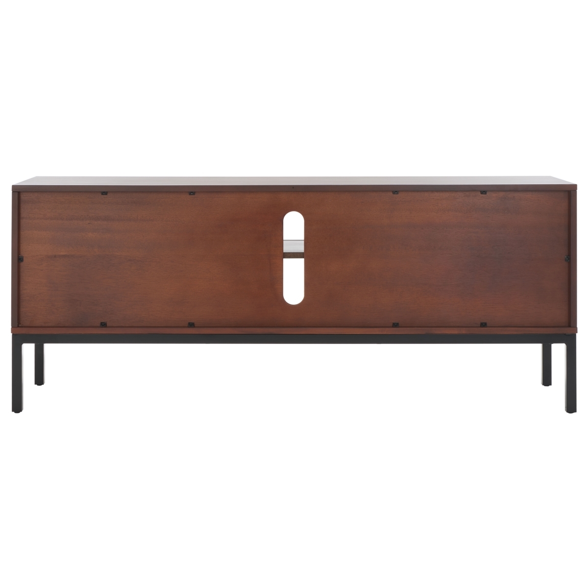 Zadie 2 Shelf Rattan Media Stand - Walnut / Natural - Safavieh - Image 5