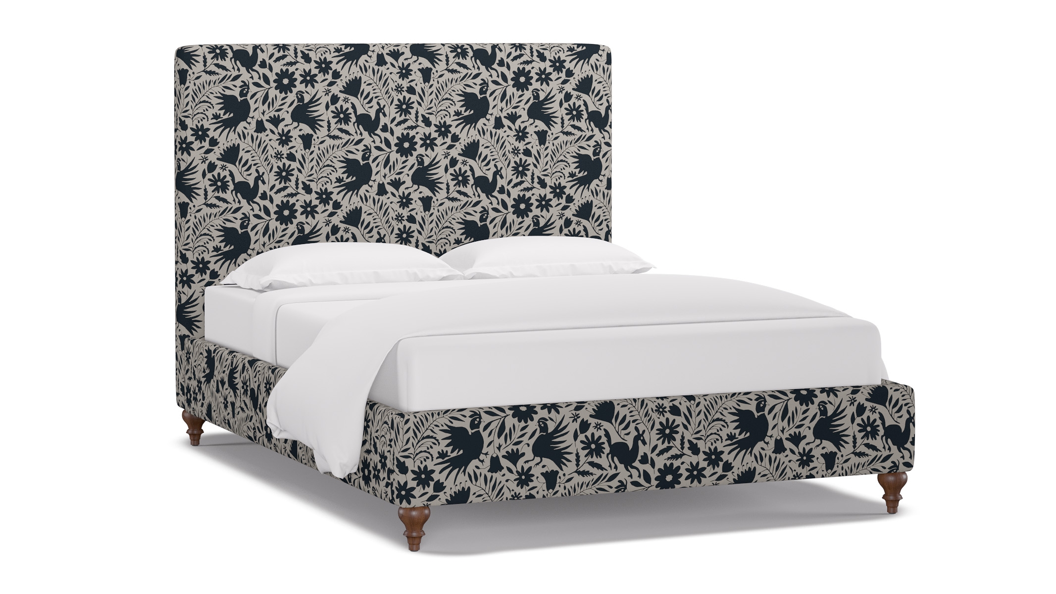 Classic Bed, Ink Frida, Walnut Traditional Turned Leg, Queen - Image 1