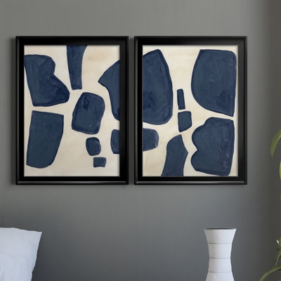 Blue Pieces I - 2 Piece Picture Frame Painting Set on Canvas - Image 0