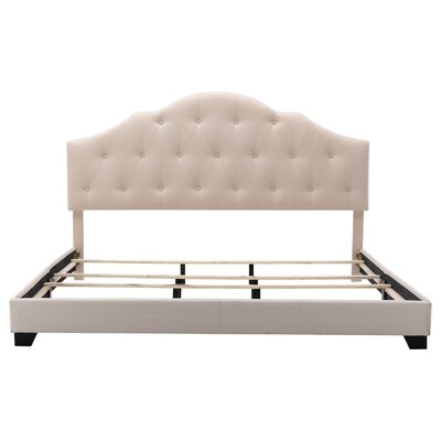 Upholstered Twin/Doule/Queen/King Platform Bed Frame With Adjustable Height Tufted Headboard - Image 0