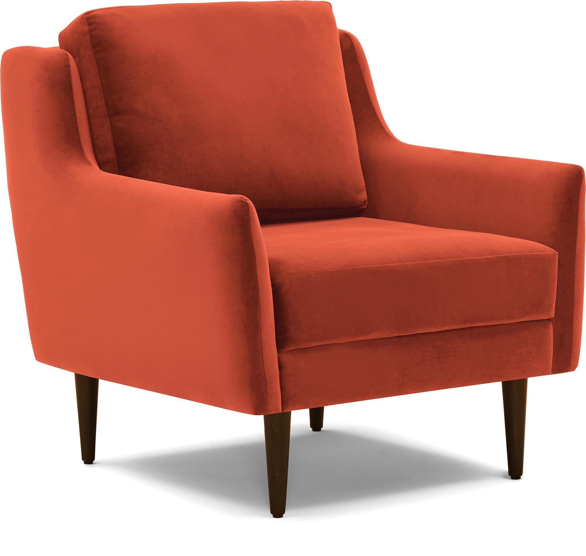 Orange Bell Mid Century Modern Chair - Key Largo Coral - Mocha - Image 1