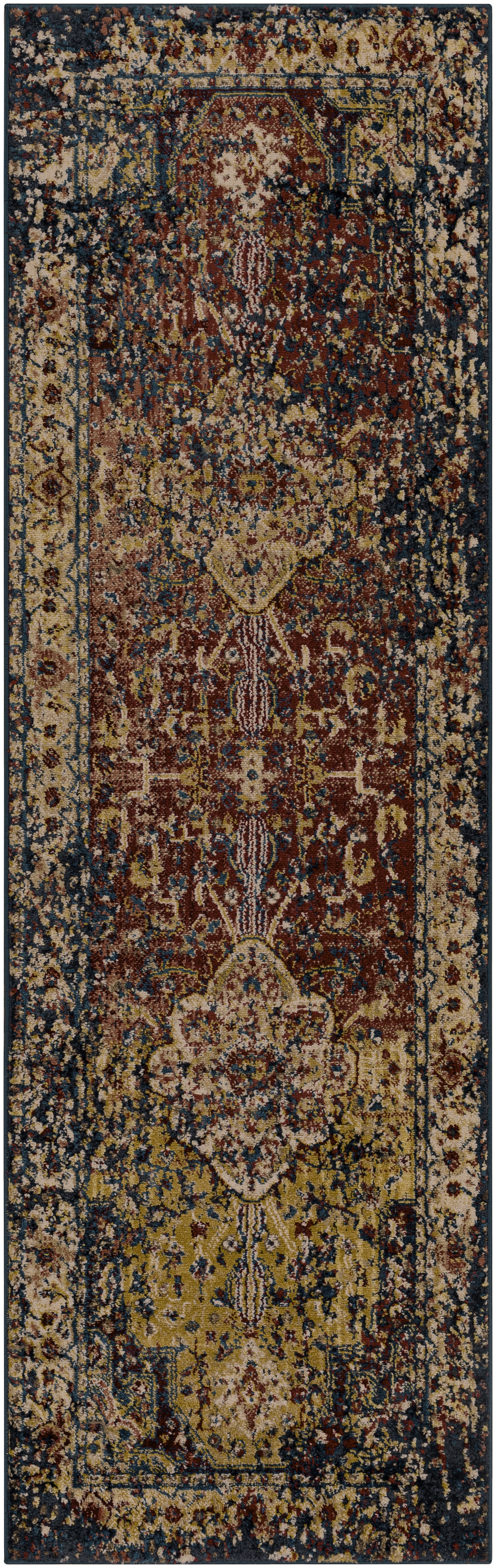 Crafty Blue Indoor 2'6" x 7'10" Machine Woven Rug - Image 0