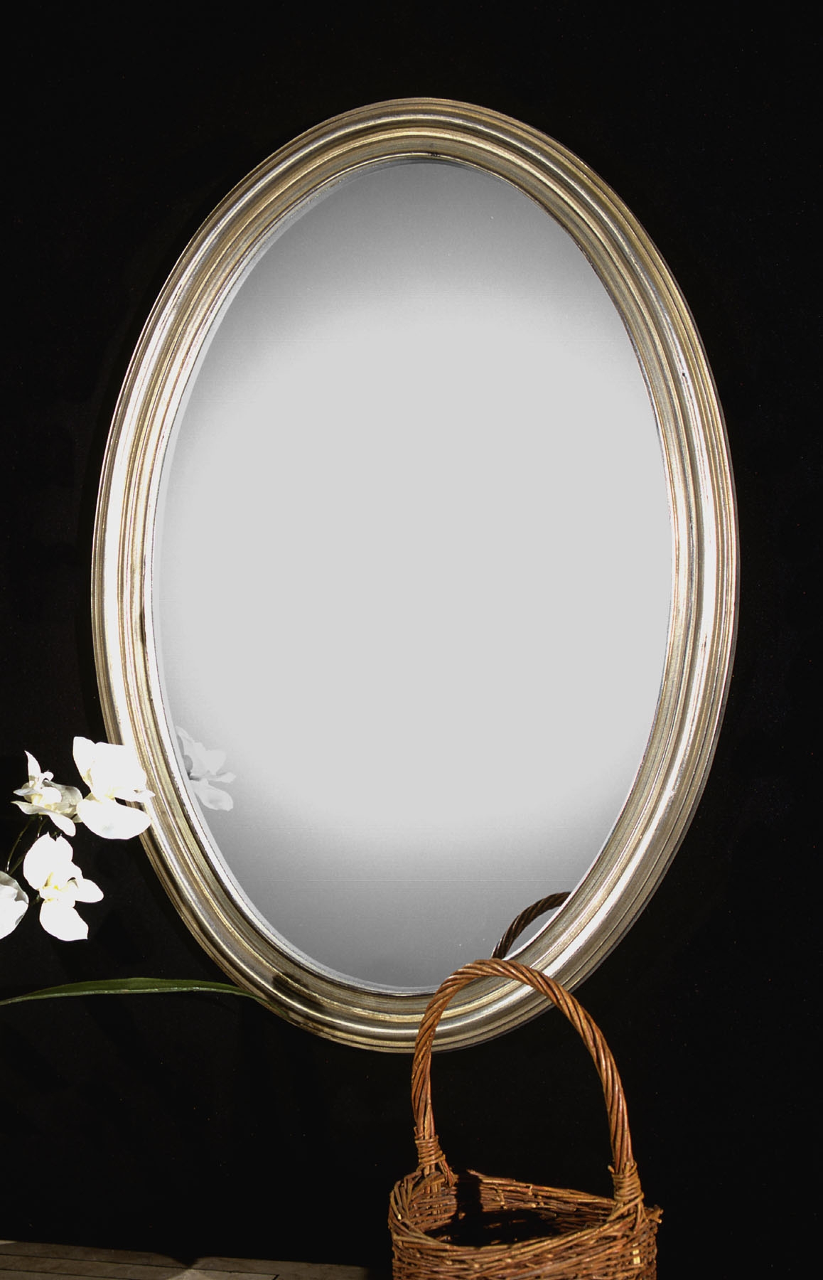 Franklin Oval Silver Mirror - Image 0