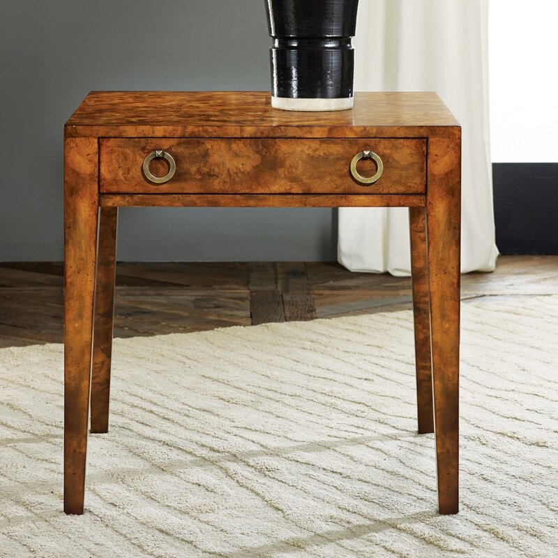 Modern History Home Mid Century Solid Wood End Table with Storage - Image 0