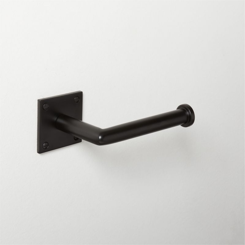 Slotted Screw Matte Black Wall Mount Toilet Paper Holder - Image 1