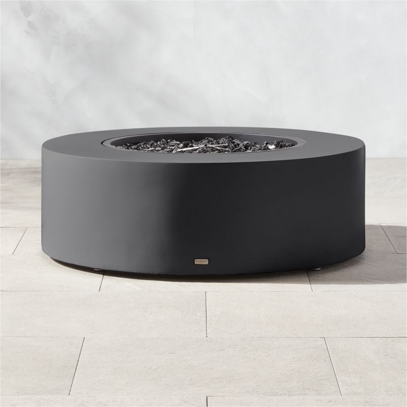 Ark Round Graphite Black Concrete Fire Table - Image 1