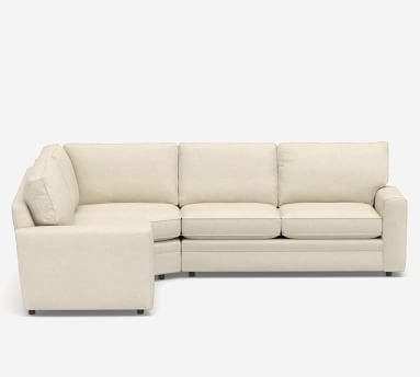 Pearce Square Arm Upholstered 3-Piece L-Shaped Wedge Sectional, Down Blend Wrapped Cushions, Performance Heathered Basketweave Navy - Image 4