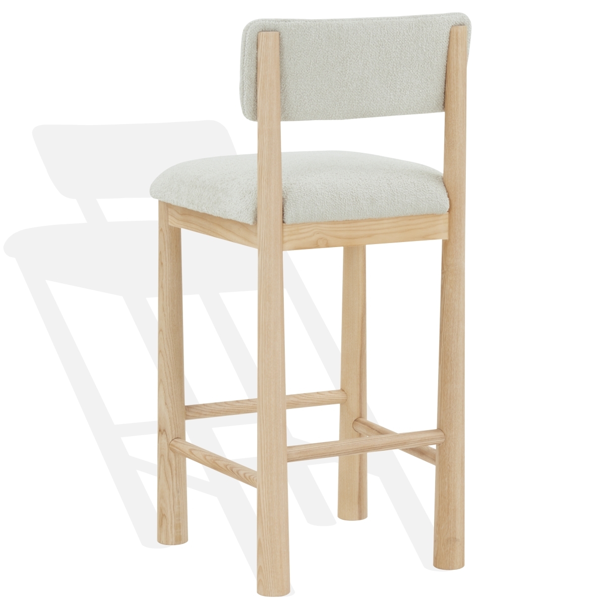 Wrenley Boucle Barstool - Taupe/Natural - Image 4