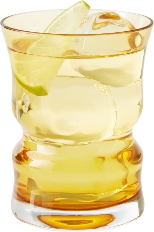 Antoinette Vintage Amber Double Old-Fashioned Glass - Image 3