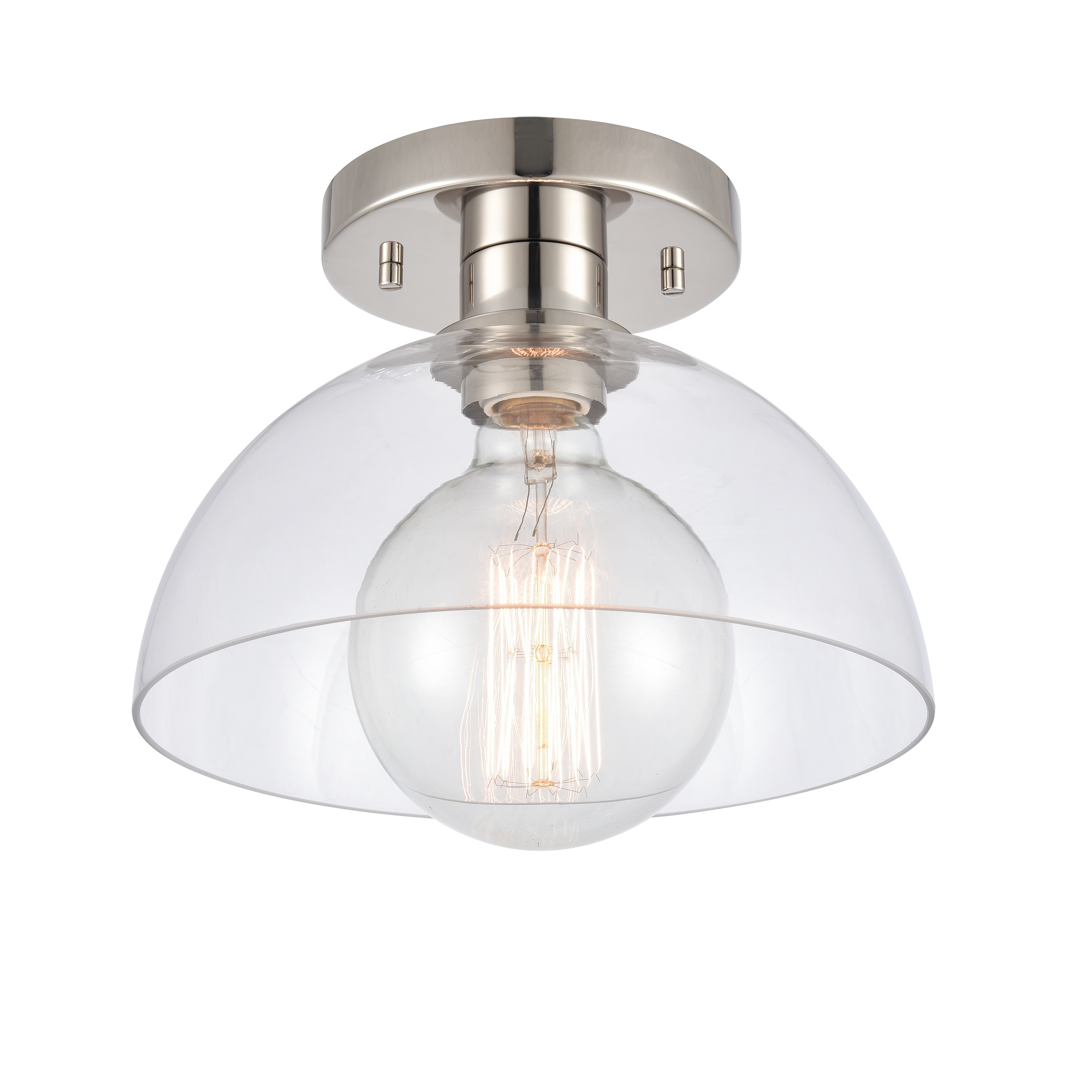 Julian 10'' Wide 1-Light Semi Flush Mount - Polished Nickel - Image 2