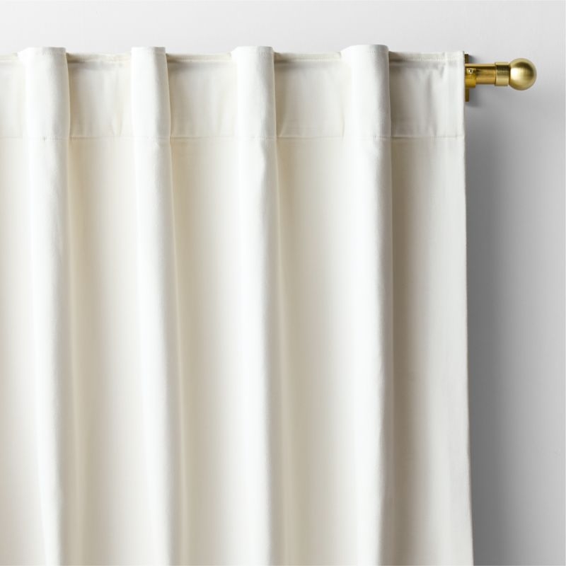 Ivory Organic Cotton Sateen Window Curtain Panel 52"x108" - Image 2