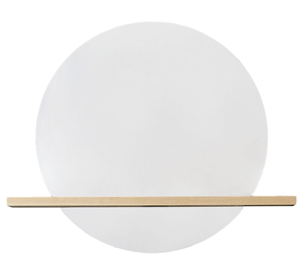 Rilen 28" Diameter Mirror & Shelf, Sunrise Oak - Image 0