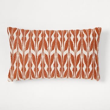 Mariposa Pillow Cover, 12"x21", Terracotta - Image 1