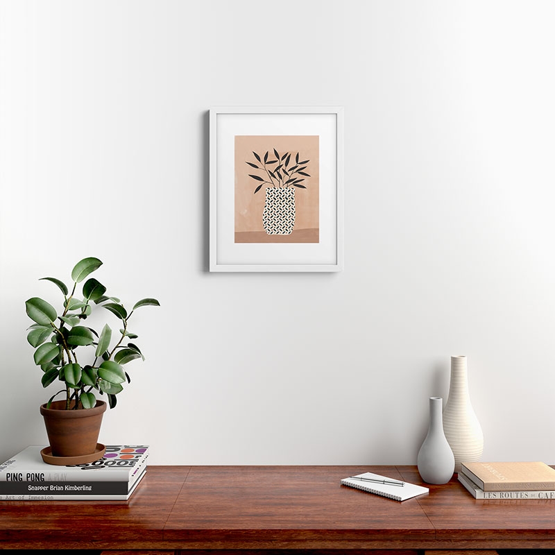 Odin Vase by Megan Galante - Framed Art Print Modern White 16" x 20" - Image 1