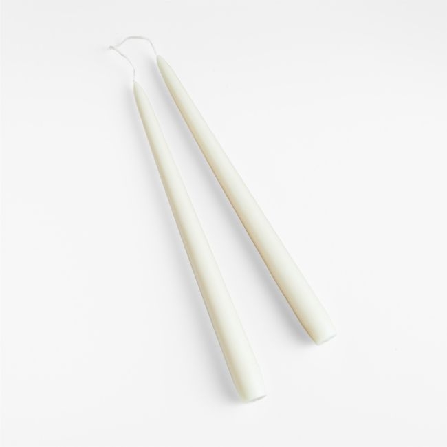 Dipped Linen Taper Candles, Set of 2 - Image 0