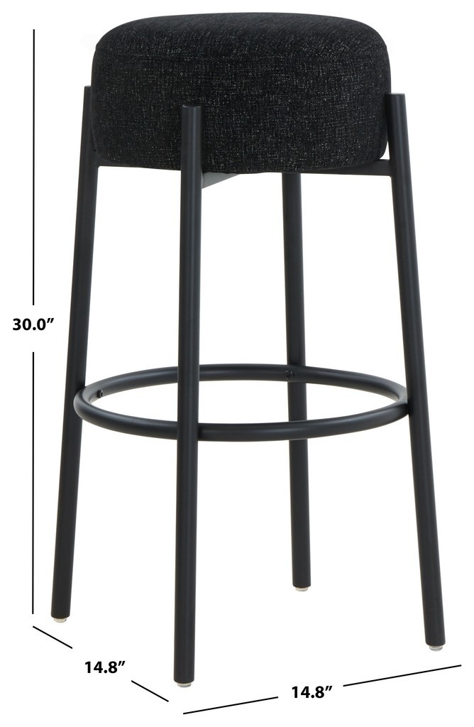 Paisleigh Metal Leg Barstool - Black / Black - Image 4