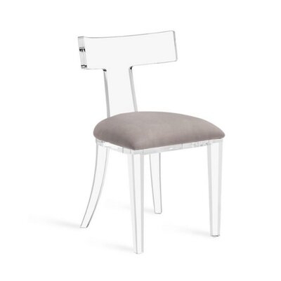 Hadrian Velvet Side Chair in Clear/Gray - Image 0