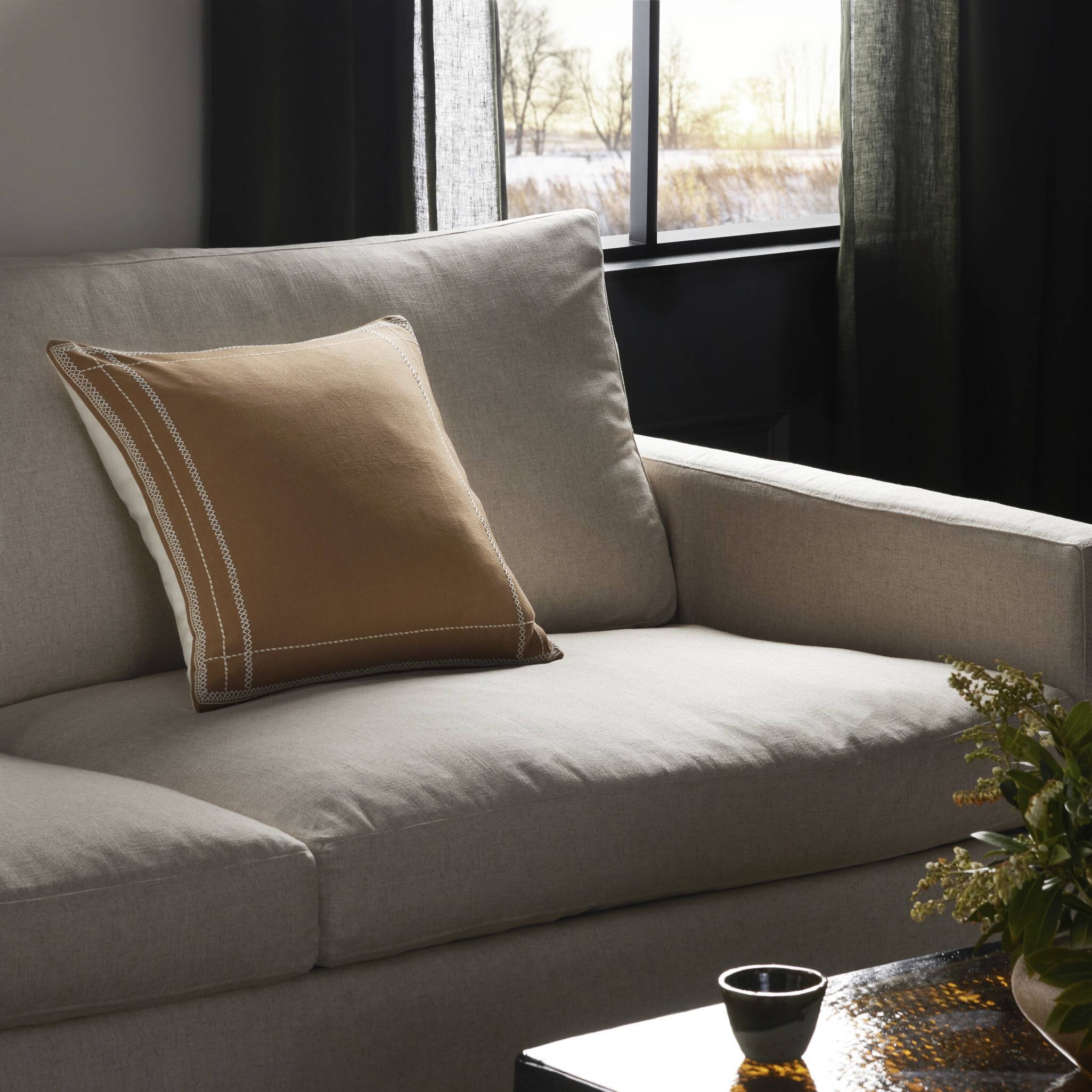 Handwoven Cadena Pillow - Taupe Cotton - Image 5