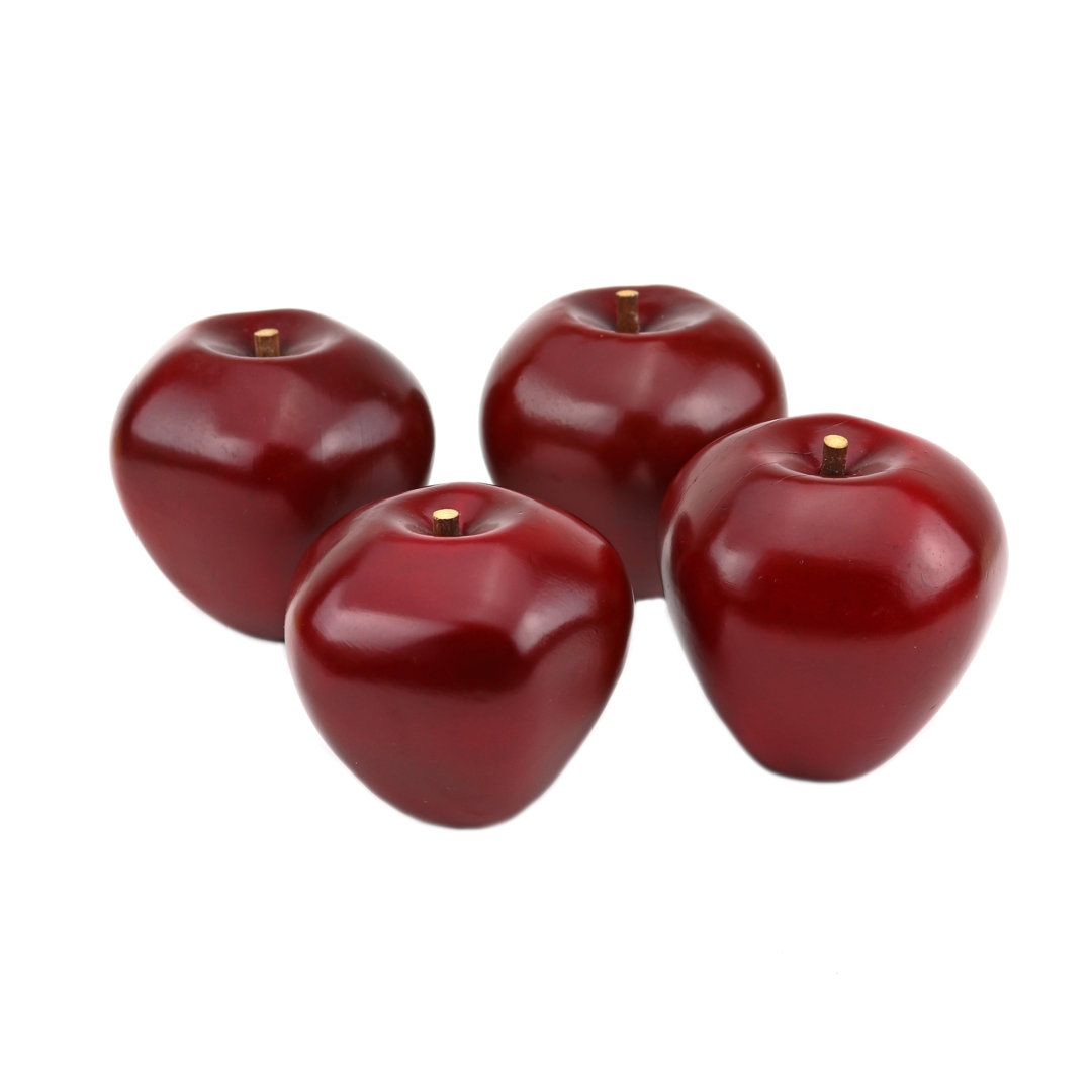 Murano Art Collection Hand Painted Red Wooden Apples - Image 0