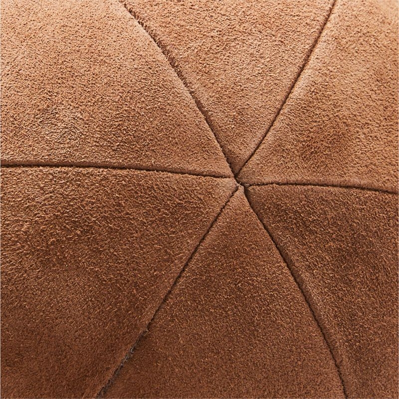 Terre Brown Suede Sphere Throw Pillow 12" - Image 1