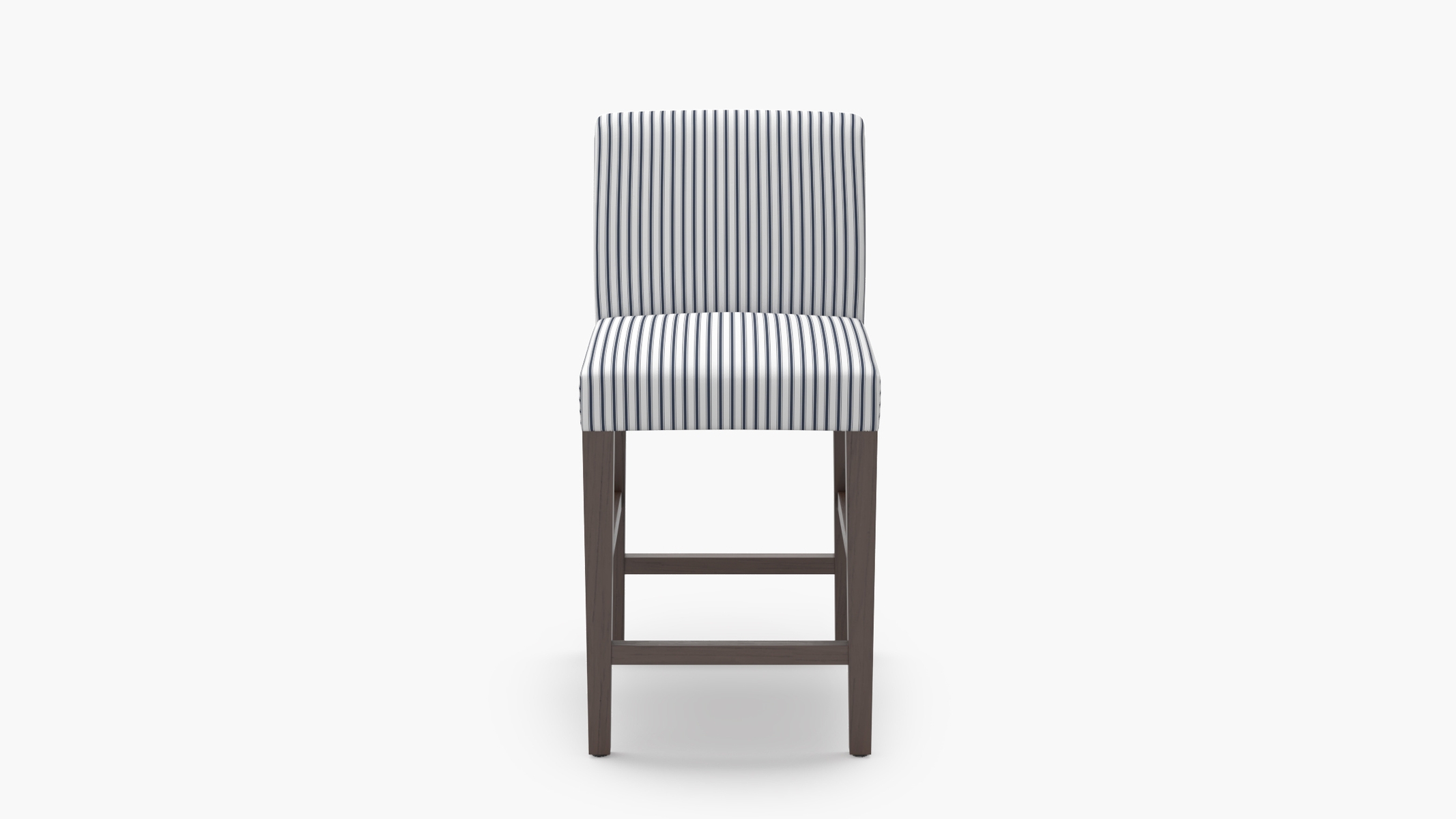 Signature Dining Counter Stool, Navy Classic Ticking Stripe, Espresso Square Tapered Leg - Image 0