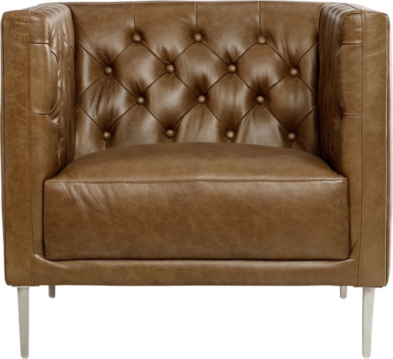 Savile Saddle Leather Tufted Chair - Image 2