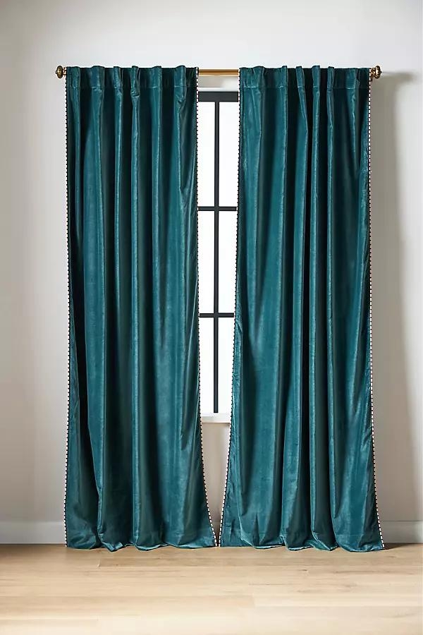 Milo Piped Velvet Curtain - Image 0