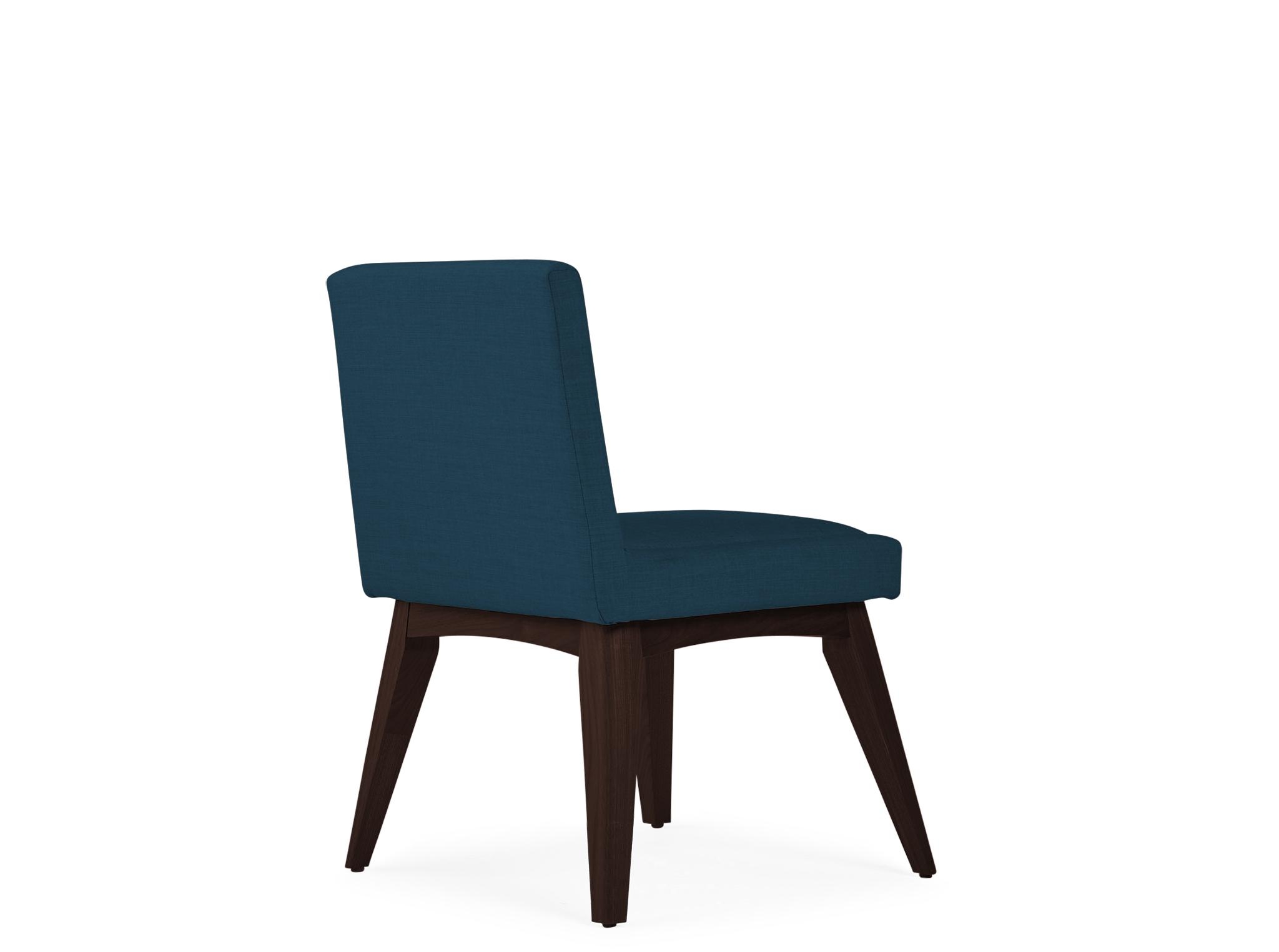 Blue Spencer Mid Century Modern Dining Chair - Key Largo Zenith Teal - Walnut - Image 3