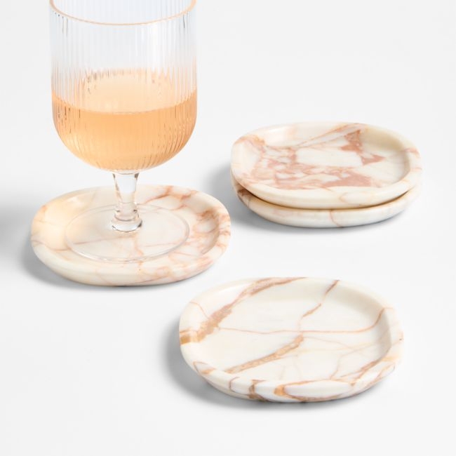 Round Marble Coasters, Set of 4 - Image 0