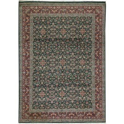 One-of-a-Kind Hand-Knotted Green/Red 11' x 15'1" Wool Area Rug - Image 0