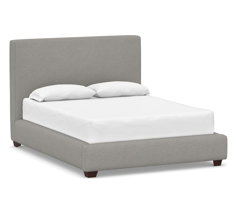Big Sur Upholstered Bed, King, Performance Heathered Basketweave Platinum - Image 0