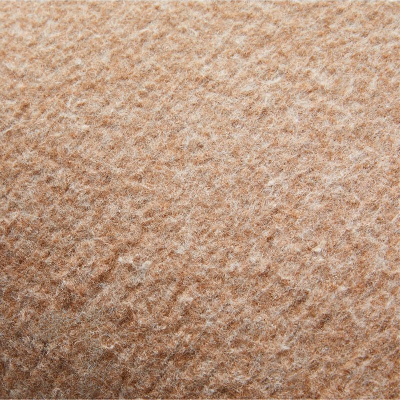 Tadeo Light Brown Boiled Wool Throw Pillow with Feather-Down Insert 23"x23" - Image 2