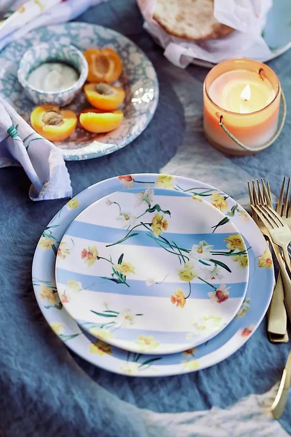 Daffodil Stripe Melamine Side Plates, Set of 4 - Image 0