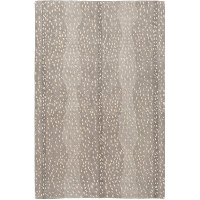 Gazelle Striped Handmade Tufted Wool Light Gray/Taupe Area Rug - Image 0
