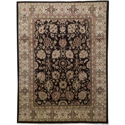 One-of-a-Kind Hand-Knotted Black/Beige 8'9" x 11'5" Wool Area Rug - Image 0