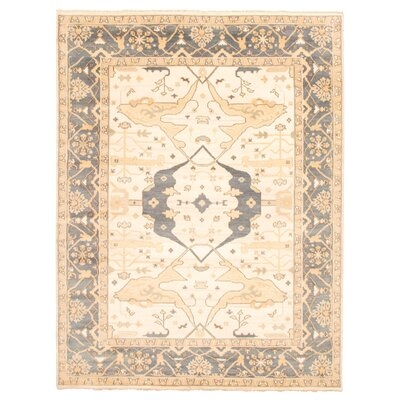One-of-a-Kind Hand-Knotted New Age 9' x 11'10" Wool Area Rug in Ivory/Light Gray - Image 0