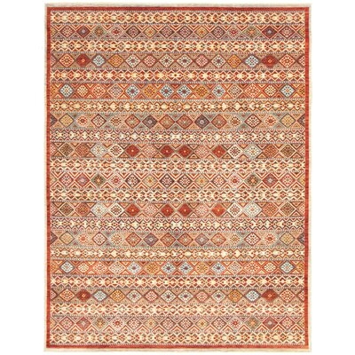 One-of-a-Kind Cercis Hand-Knotted 2010s Turkoman Burnt Orange 8'11" x 11'9" Wool Area Rug - Image 0