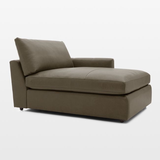 Lounge Deep Leather Right-Arm Chaise Lounge Sectional Piece - Image 0