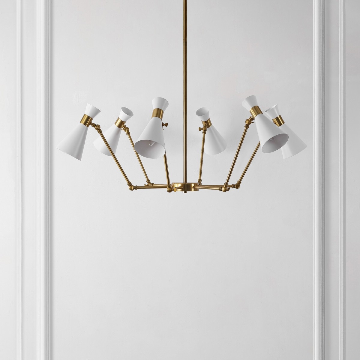 Shiraz 6 Lt 50" Chandelier - Brass/White - Image 2