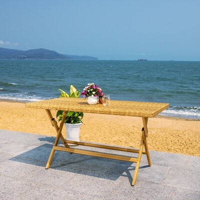 Ched Folding Rattan Dining Table - Image 0