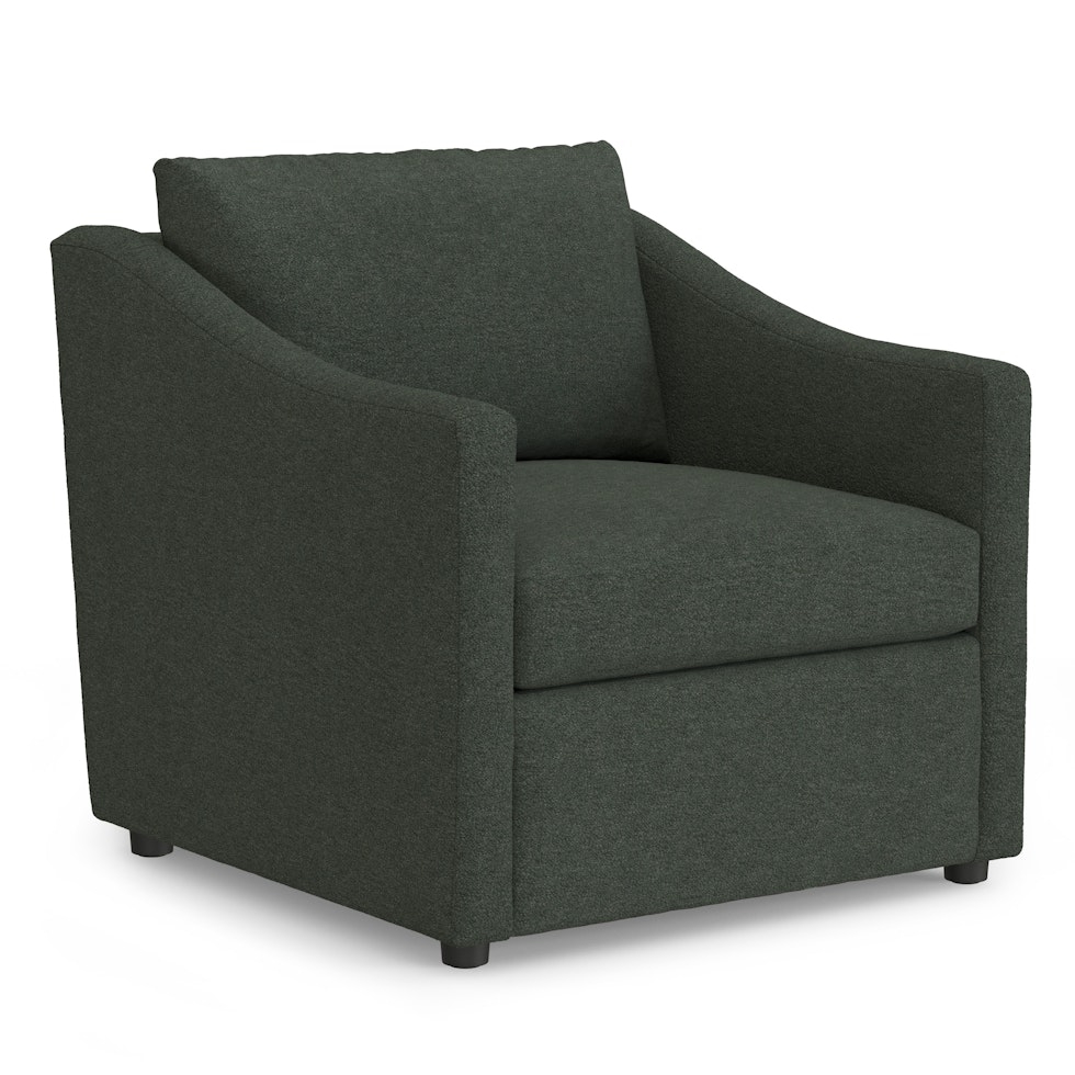 Landry 32.25" Lounge Chair - Green Wool Bouclé - Image 0