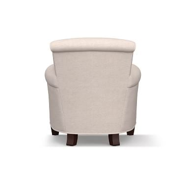 Irving Roll Arm Upholstered Armchair Without Nailheads, Polyester Wrapped Cushions, Performance Heathered Basketweave Alabaster White - Image 3
